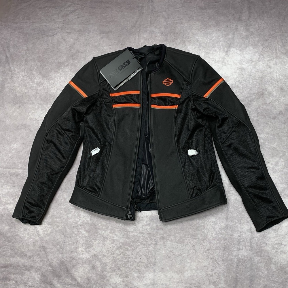 Harley-Davidson Women's MEDIUM Brawler Leather / Mesh Jacket - 98007-21VW